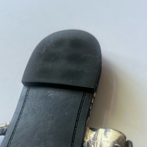 Tory Burch Miller Stamped Snake Print Leather Slip On Flat Sandals Women… - Picture 9 of 11